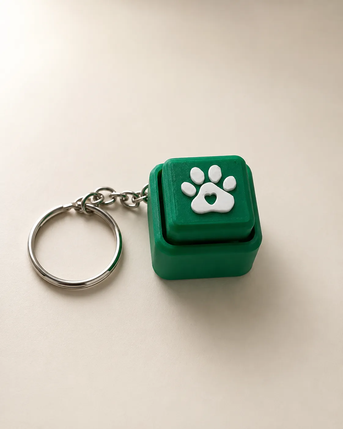 Paw Print Fidget Clicker Keychain