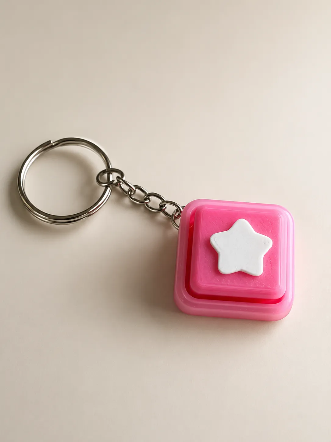 Star Button Keychain